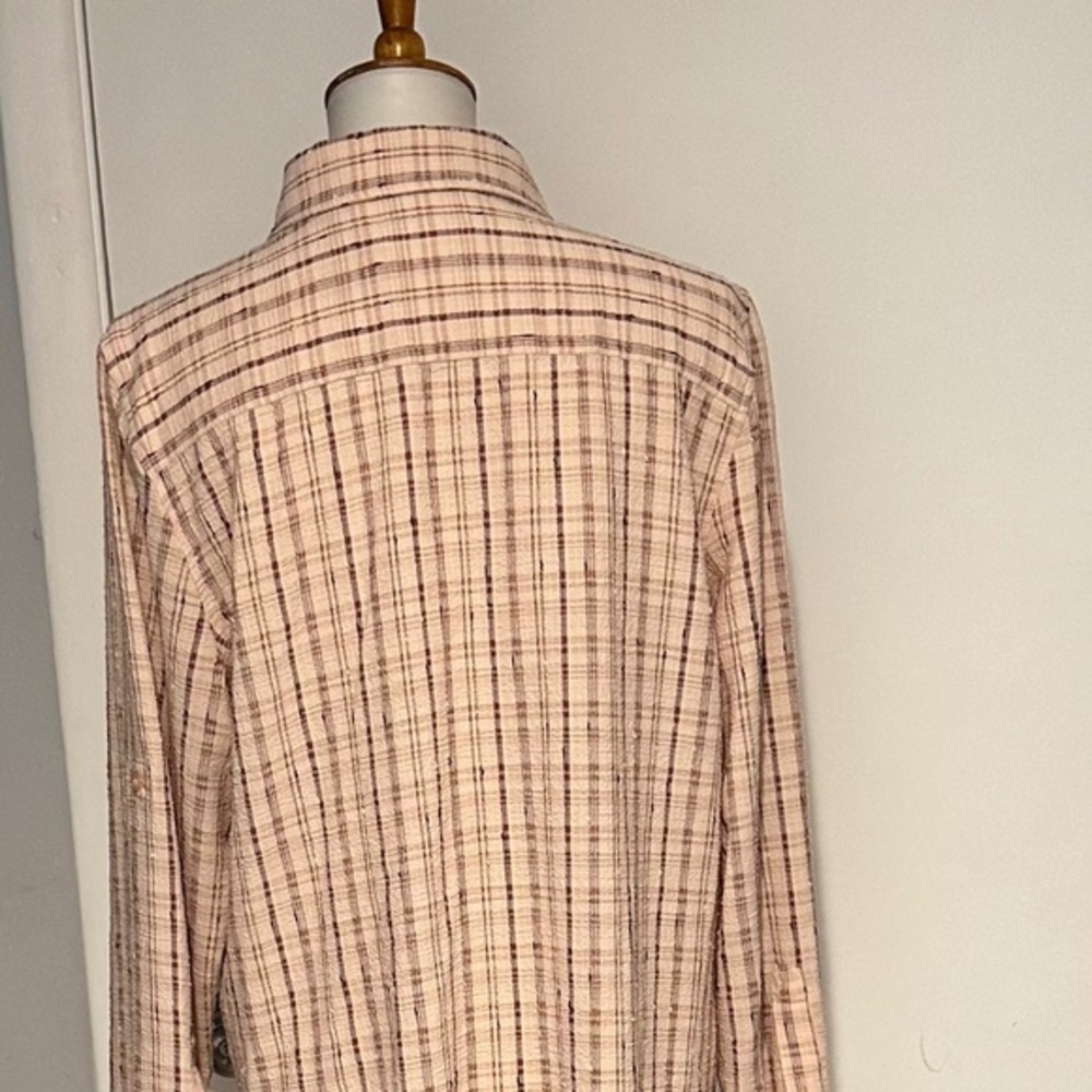 Calvin Klein Plaid‎ Button-up Women's  Over-sized Collard Shirt - Size L - Picture 3 of 12